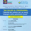 L�identit� dei cattolici per un nuovo impegno nelle autonomie locali
